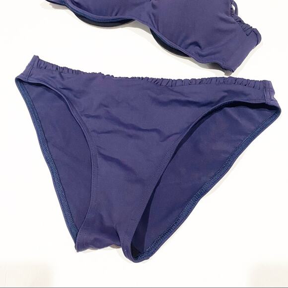 IODUS par Pierre Martinez Bikini Convertible Top Navy Blue Bikini Sz 6 - Picture 5 of 10